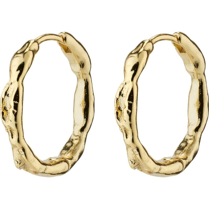 Eddy Recycled Organic Shaped Medium Hoops - Gold Plated