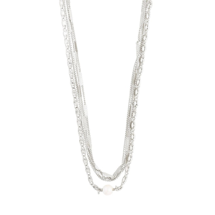 Katherine Necklace - Silver Plated - White