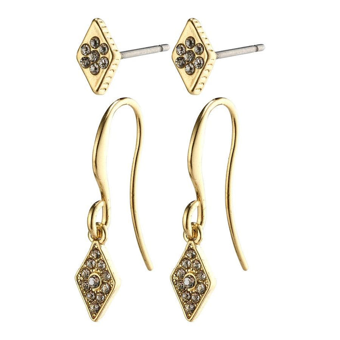 Reyna Earrings - Gold Plated - Crystal