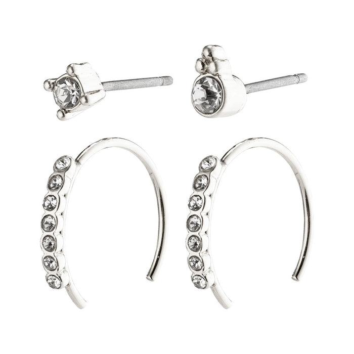 Kali Earrings - Silver Plated - Crystal