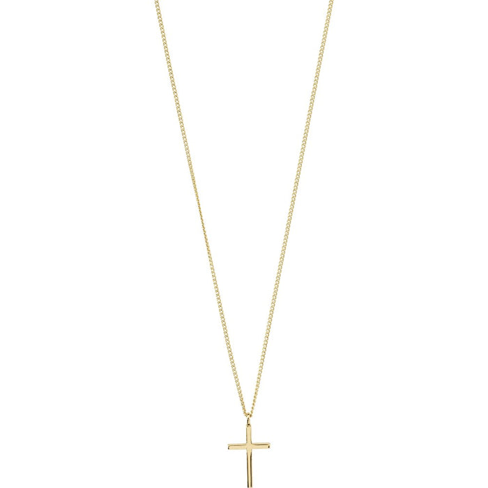 Daisy Recycled Cross Pendant Necklace - Gold Plated